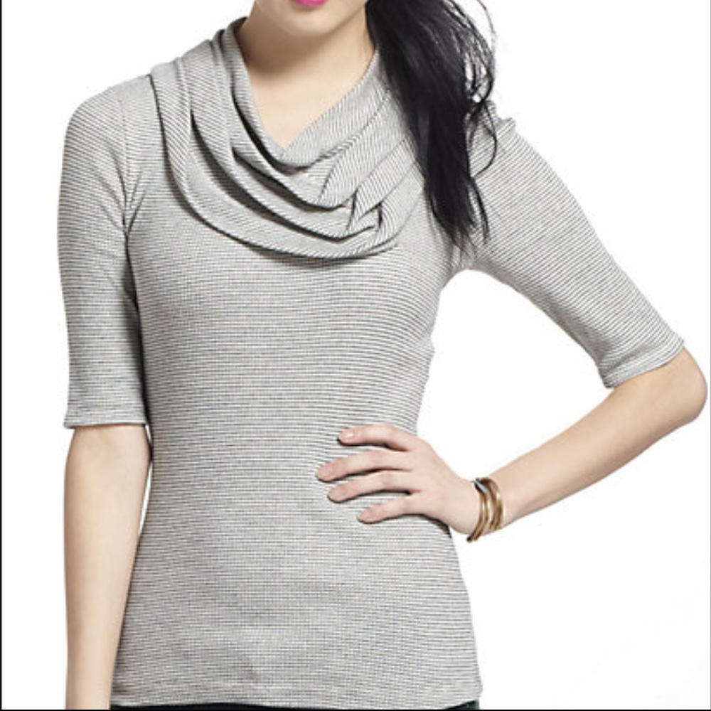 EUC Anthropologie Pleated Cowl Neck Tee